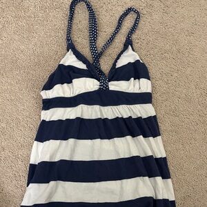 Hollister Navy and White Striped Top